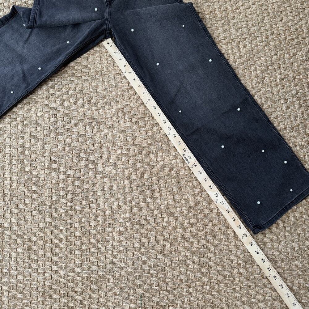 NWT Abercrombie Kids High Rise Wide Leg Black Wash Pearl Jeans Sz 17/18 - Picture 10 of 12